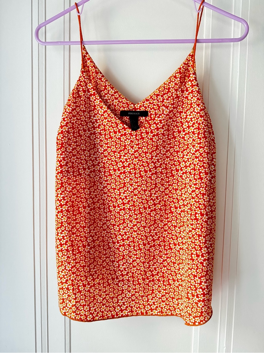 Forever 21 Orange Daisy Print Slip Cami